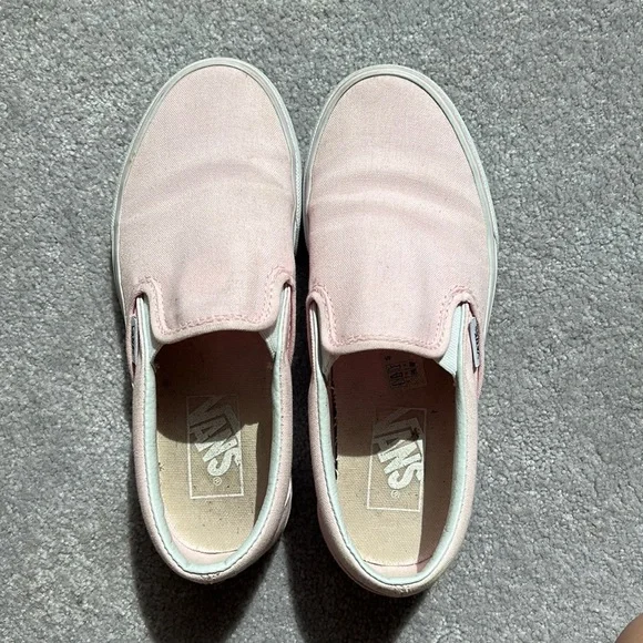 Vans Shoes Vans Light Pink Slip On Euc Womens Size 55 Poshmark